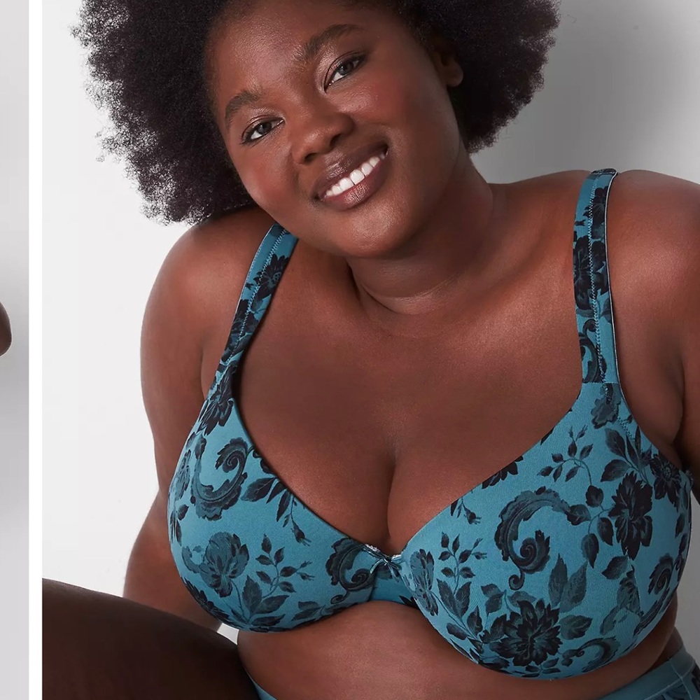 Victorian Floral Hydro -bra- smooth, lightly lined full coverage printed 42F